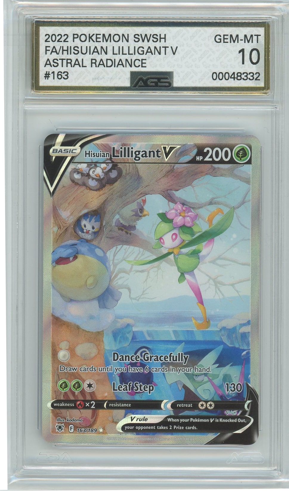 AGS (GEM-MT 10) Hisuian Lilligant V #163 - Astral Radiance (#00048332)
