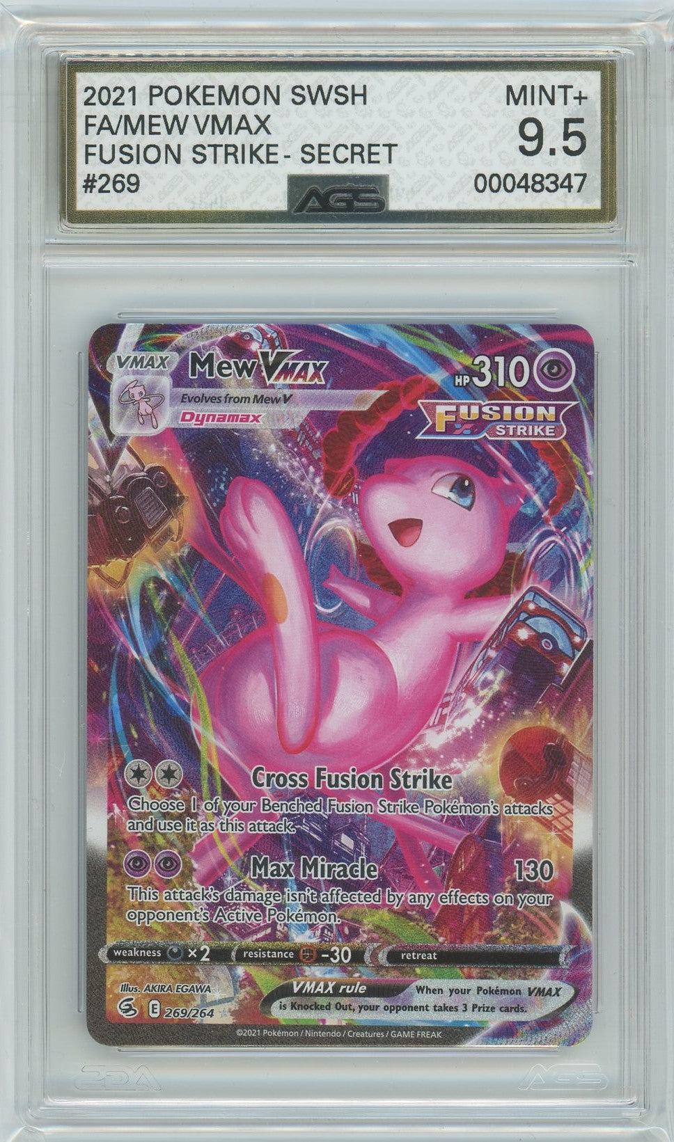 AGS (MINT+ 9.5) Mew VMAX #269 - Fusion Strike (#00048347)