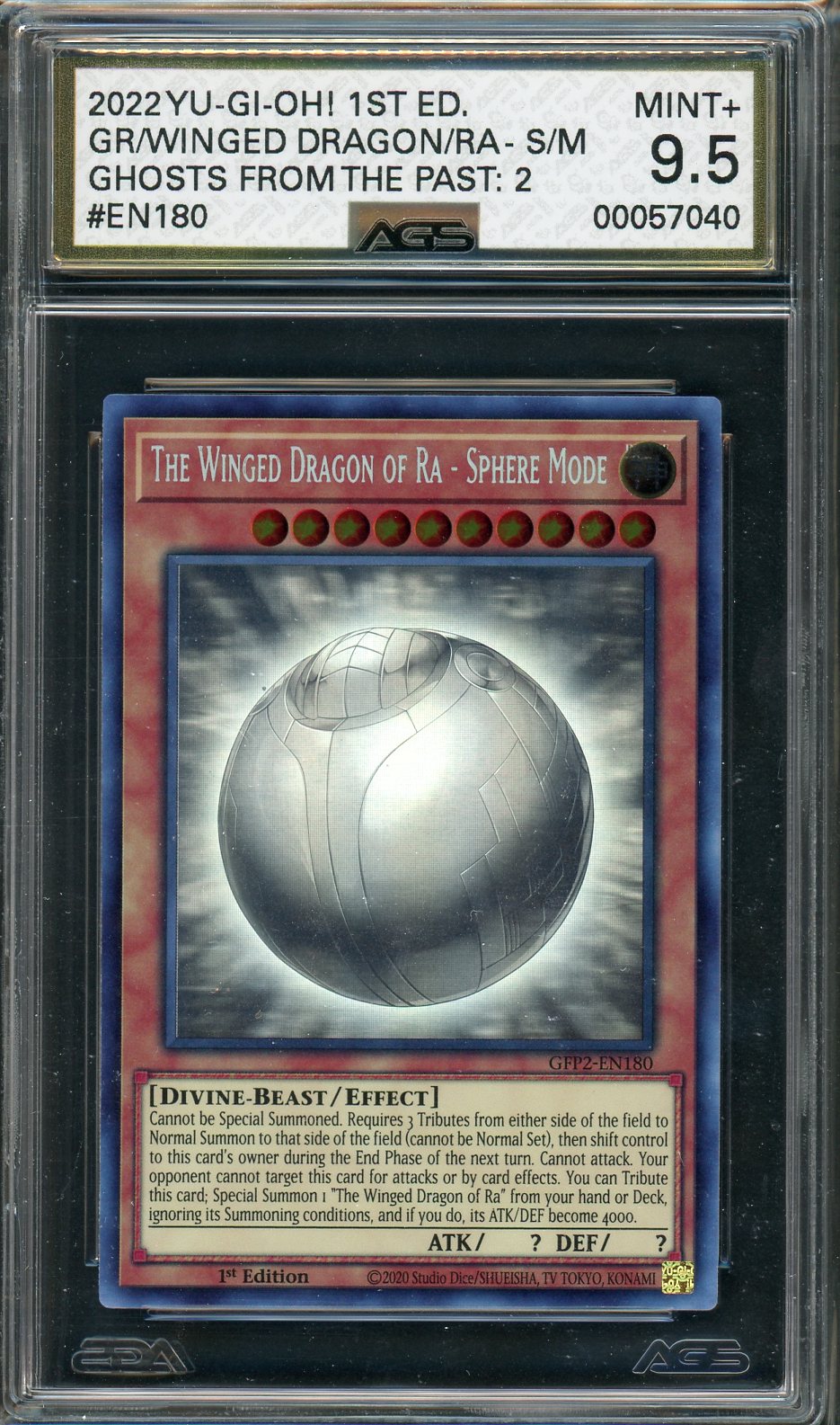 AGS (MINT+ 9.5) The Winged Dragon of Ra - Sphere Mode #EN180 - Ghosts From The Past The 2nd Haunting (#00057040)