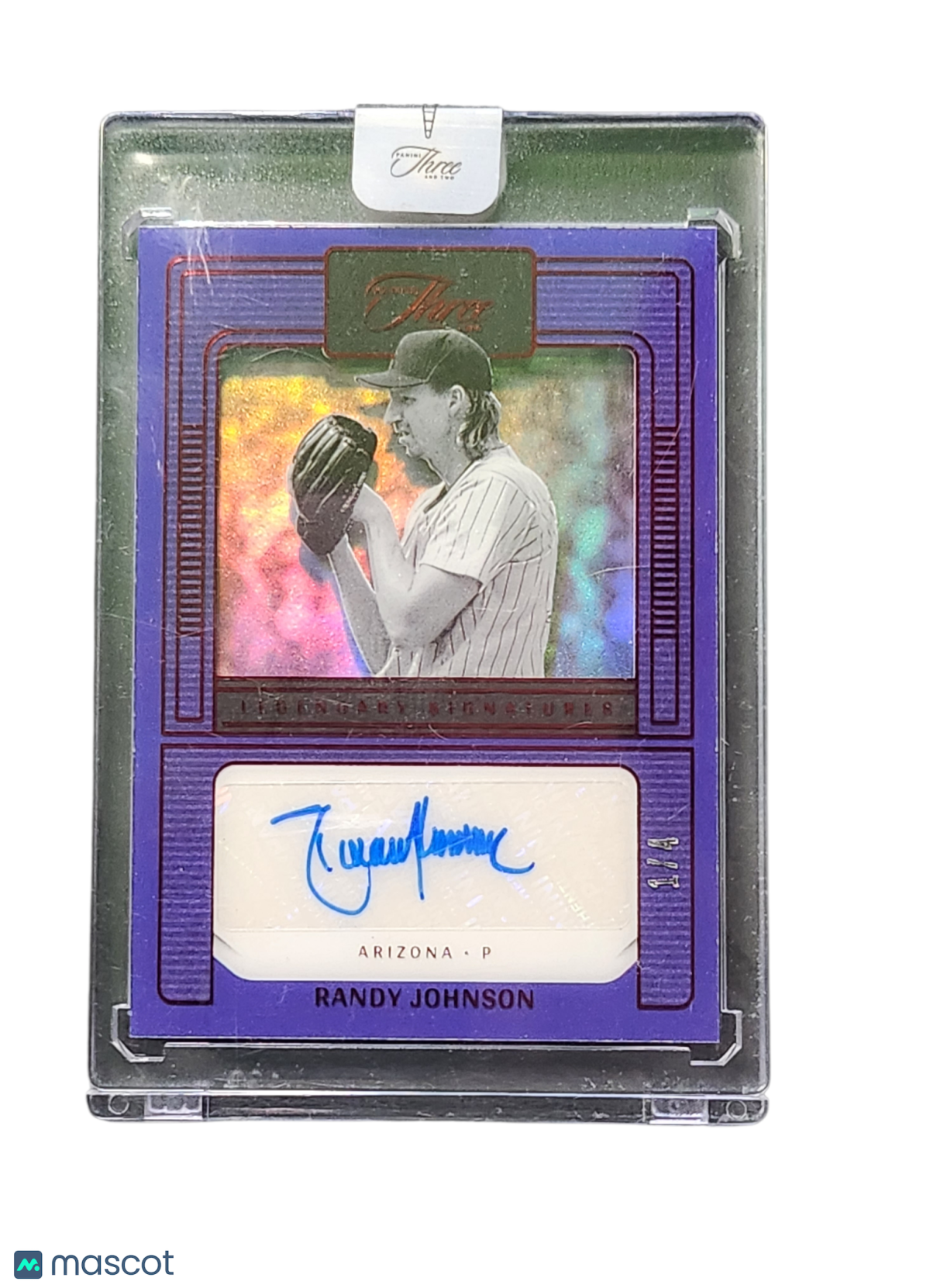 2023 Panini Three and Two Lone Star Signatures Randy Johnson #LS-RJ Purple
