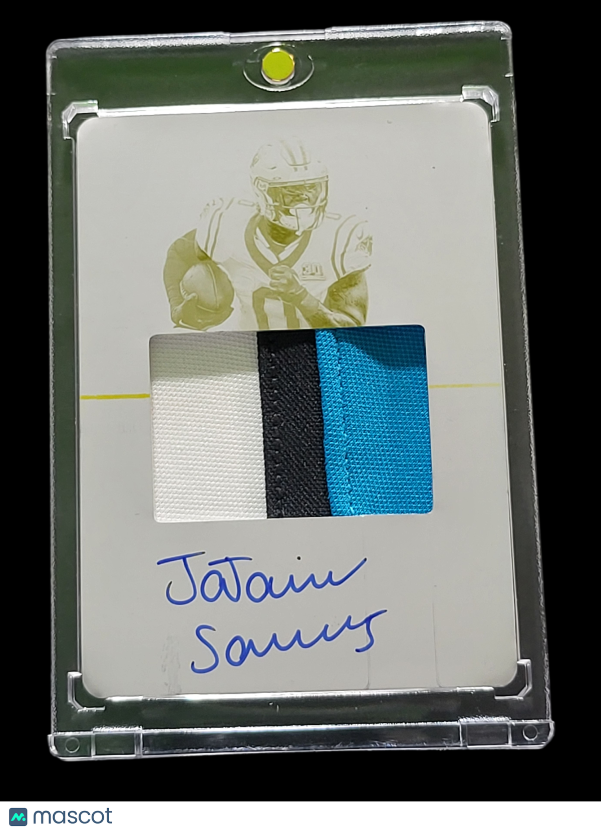 2025 Panini National  Ja'Tavion Sanders #182 Yellow Printing Plate Patch