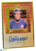 2025 Topps Gilded Rod Carew #HAFA-RC Gold Framed Hall of Famers Auto /50