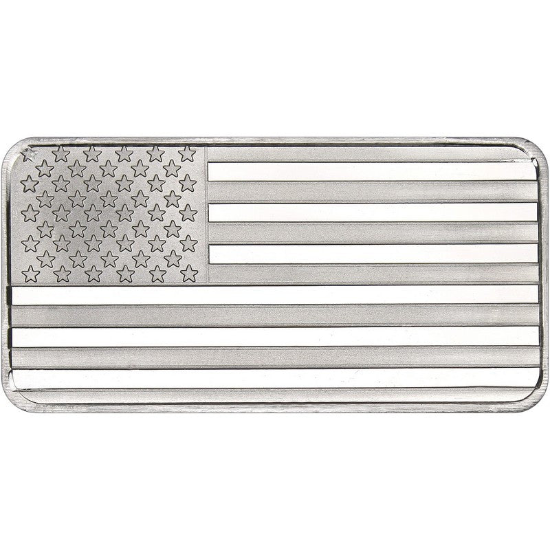 10 oz SilverTowne American Flag Silver Bar