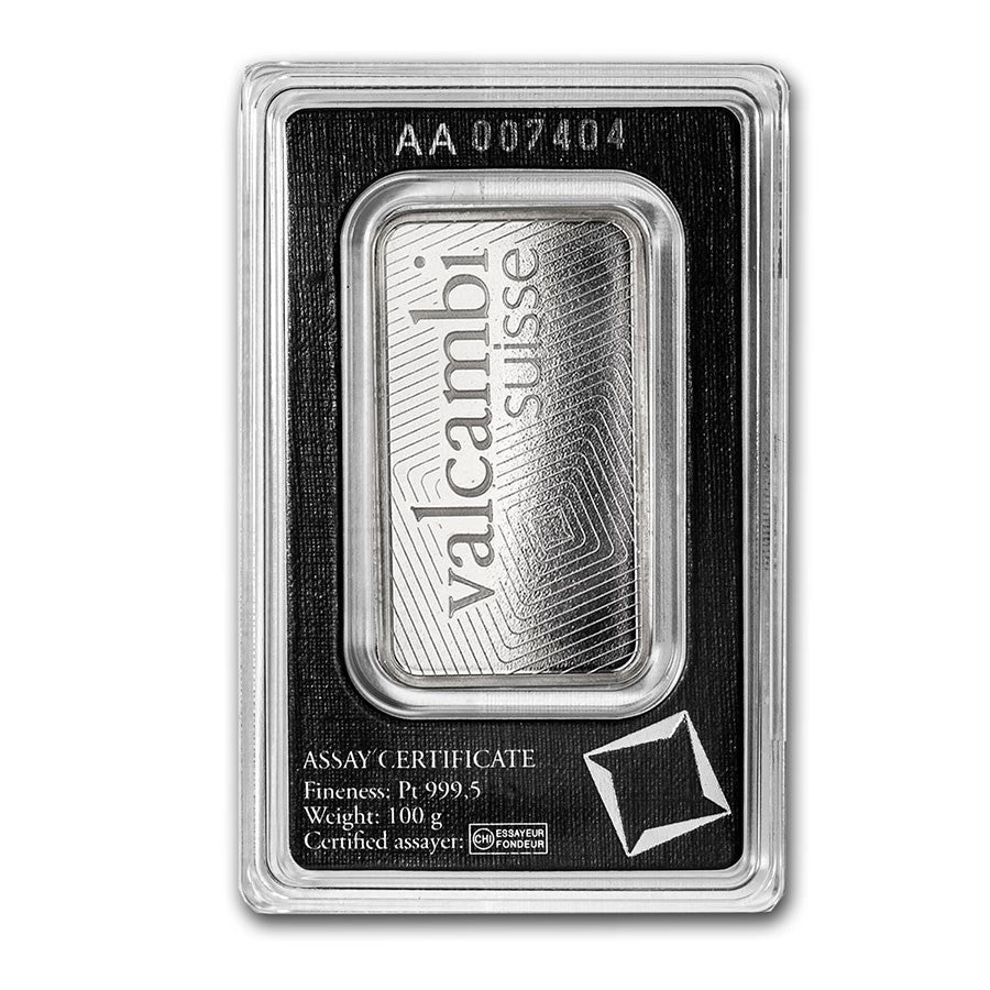100 GRAM PLATINUM BAR VALCAMBI