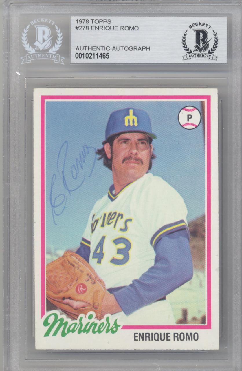 Enrique Romo Autographed 1978 Topps Rookie Card #278 Seattle Mariners Beckett BAS #10211465