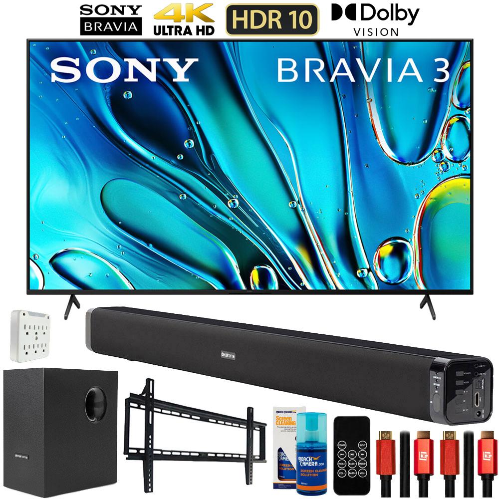 Sony BRAVIA 3 K43S30 43" 4K HDR LED TV (2024) with Deco Gear Home Theater Bundle