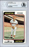 Jim Crawford Autographed 1974 Topps Card #279 Houston Astros Beckett BAS #10378453
