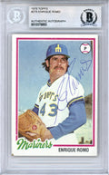 Enrique Romo Autographed 1978 Topps Rookie Card #278 Seattle Mariners Beckett BAS #10378853