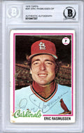 Eric Rasmussen Autographed 1978 Topps Card #281 St. Louis Cardinals Beckett BAS #10447307