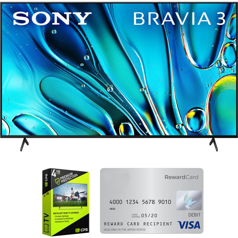 Sony BRAVIA 3 K43S30 43" 4K LED TV (2024) Bundle w/ 4 Yr Warranty +$40 Gift Card