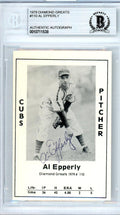 Al Epperly Autographed 1979 Diamond Greats Card #110 Chicago Cubs Beckett BAS #10711538