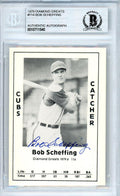 Bob Scheffing Autographed 1979 Diamond Greats Card #114 Chicago Cubs Beckett BAS #10711540