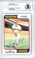 Jim Crawford Autographed 1974 Topps Card #279 Houston Astros Beckett BAS #10712096
