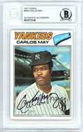 Carlos May Autographed 1977 Topps Card #568 New York Yankees Beckett BAS #10712148
