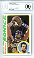 Marvin Webster Autographed 1978-79 Topps Card #19 Seattle Supersonics Beckett BAS #10712248