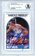 Harold Pressley Autographed 1989-90 Hoops Card #24 Sacramento Kings Beckett BAS #10739163