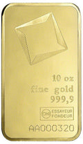 10 oz Good Delivery Gold Bar .9999 Fine