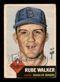 Rube Walker Autographed 1953 Topps Card #134 Brooklyn Dodgers (Off-Condition) SKU #198227