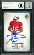 Russell Wilson Autographed 2012 SP Authentic Rookie Card #87 Seattle Seahawks Auto Grade Gem Mint 10 Beckett BAS #13315361