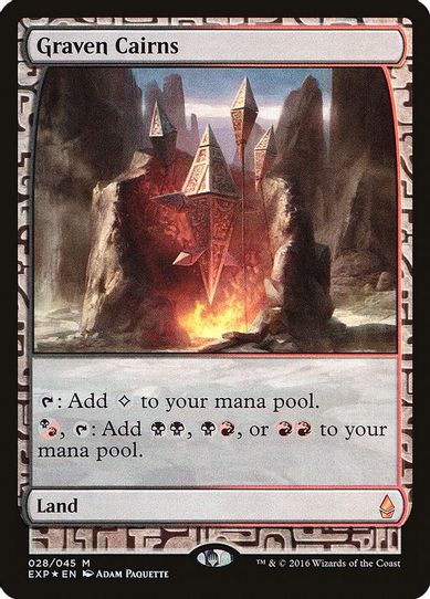 Graven Cairns (28) [Zendikar Expeditions] (Heavily Played Foil)