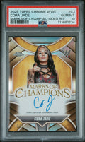 2025 Topps Chrome WWE Marks of Champions Autographs #CJ Cora Jade Gold Refractor PSA 10