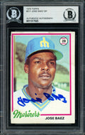 Jose Baez Autographed 1978 Topps Rookie Card #311 Seattle Mariners Beckett BAS #11317523
