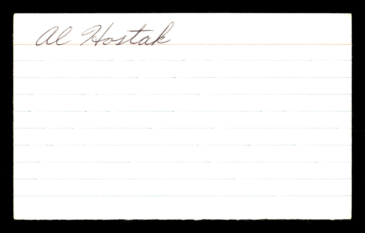 Al Hostak Autographed 3x5 Index Card Middleweight Champ SKU #179729