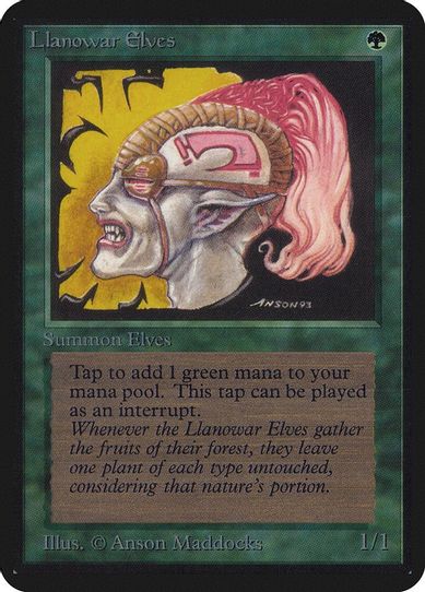 Llanowar Elves [Alpha Edition] (Heavily Played)