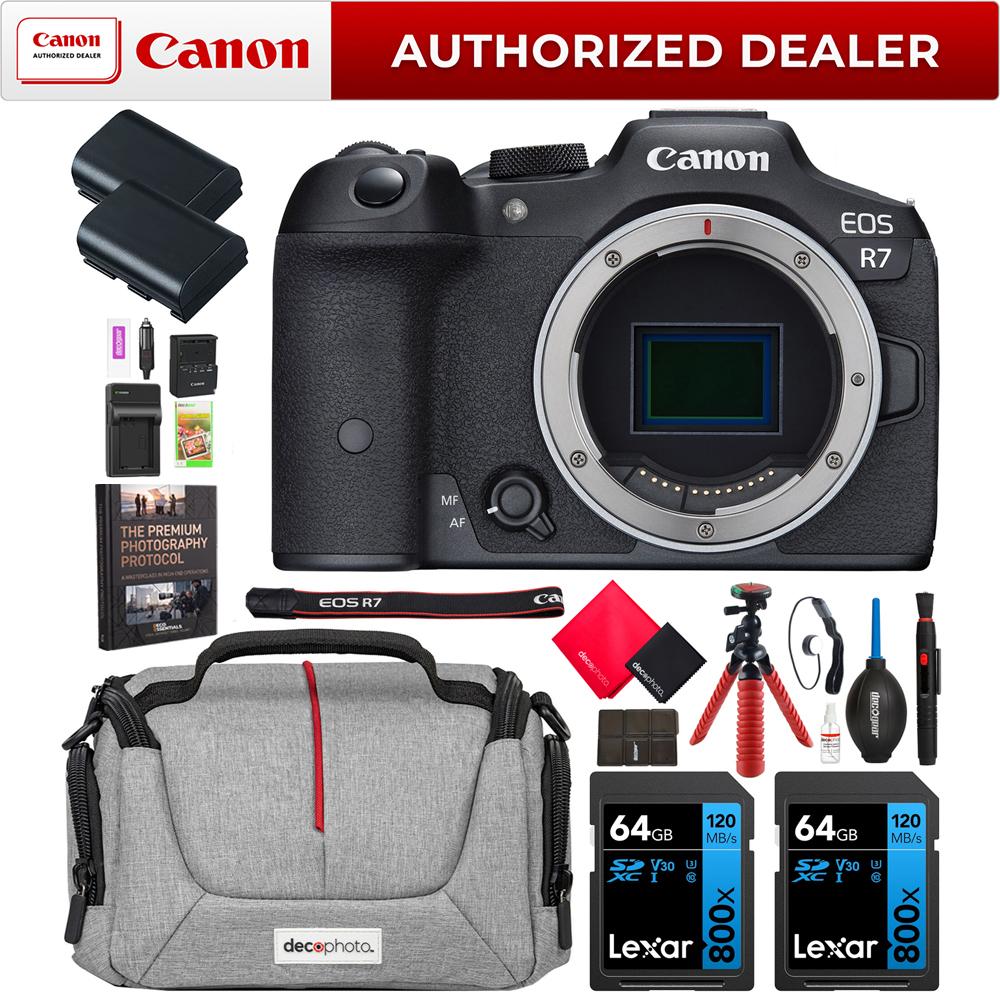 Canon EOS R7 Mirrorless APS-C Camera Body + Essential Accessories Kit Bundle