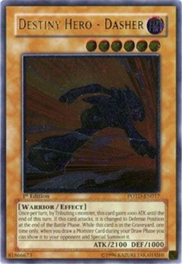 Destiny Hero - Dasher (UTR) (POTD-EN017) [Power of the Duelist] (Damaged Unlimited)