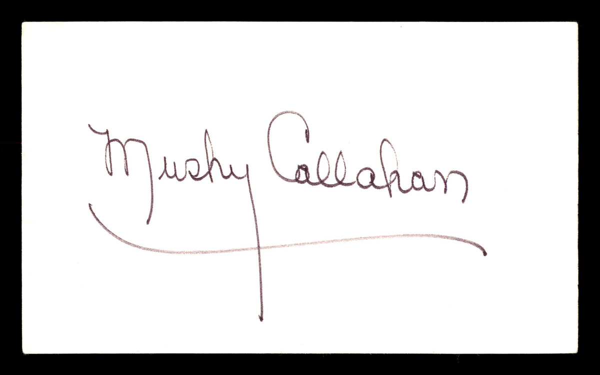 Mushy Callahan Autographed 3x5 Index Card Boxer SKU #179740
