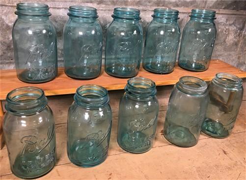 10 Quart Aqua Blue Green Fruit Canning Jars Ball Wedding Decoration Mason QT be,