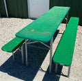 German Oktoberfest Beer Garden Table & Bench, Vintage Green Outdoor Set G52