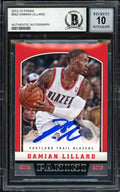 Damian Lillard Autographed 2012-13 Panini Rookie Card #262 Portland Trail Blazers Auto Grade Gem Mint 10 Beckett BAS #13605365