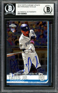Fernando Tatis Jr. Autographed 2019 Topps Chrome Update Rookie Card #54 San Diego Padres (Bubbling) Beckett BAS #13609663