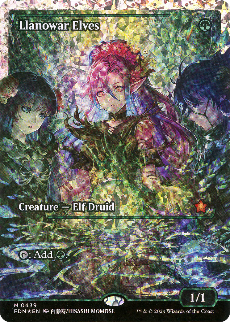 Llanowar Elves (FDN-439) - Foundations: (Showcase) Foil (Near Mint)