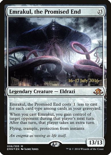 Emrakul, the Promised End (6) [Prerelease Cards] (Heavily Played Foil)