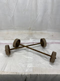 4 Factory Cart Wheels & 2 Axles Cast Iron Vintage Lineberry Industrial Wheel A41