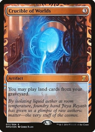 Crucible of Worlds (11) [Masterpiece Series: Kaladesh Inventions] (Heavily Played Foil)