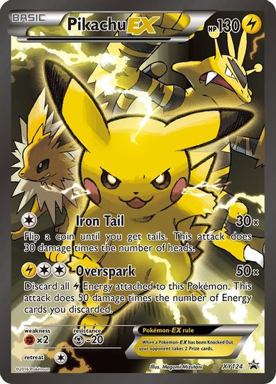 Pikachu EX XY124 [XY Promos] (Damaged Holofoil)