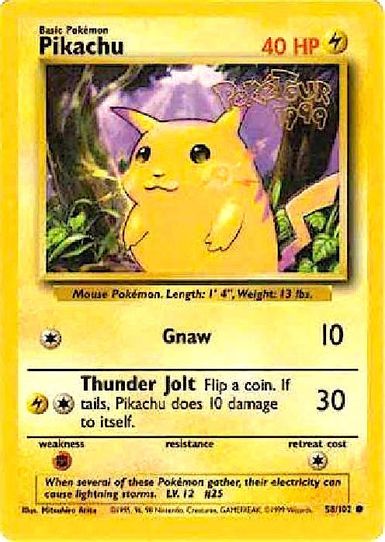 Pikachu (PokeTour Promo) (58/102) [Miscellaneous Cards & Products] (Moderately Played)