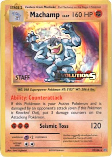 Machamp (XY Evolutions Staff Prerelease) [XY Promos] (Moderately Played Holofoil)