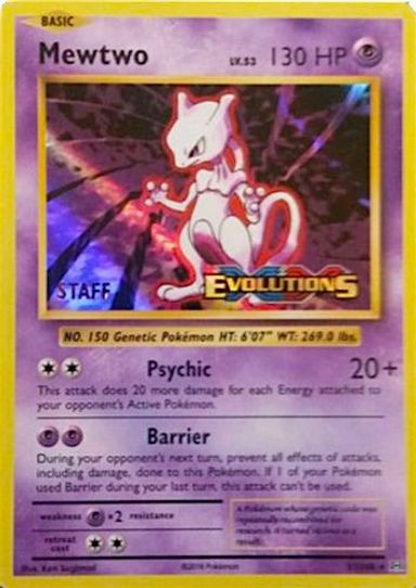 Mewtwo (XY Evolutions Staff Prerelease) [XY Promos] (Near Mint Foil)