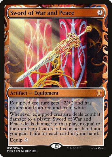 Sword of War and Peace (51) [Masterpiece Series: Kaladesh Inventions] (Heavily Played Foil)