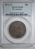 1873-CC Liberty Seated Half Dollar 50C PCGS VF20 - No Arrows