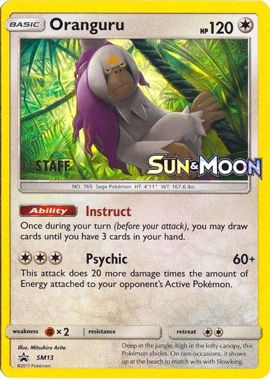 Oranguru - SM - Staff Prerelease Promo (SM13) [SM Promos] (Heavily Played Holofoil)
