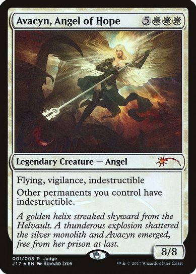 Avacyn, Angel of Hope (1) [Judge Promos] (Heavily Played Foil)