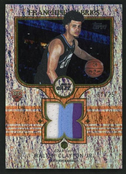 2023 Topps FF-WC Walter Clayton Jr. Franchise Fabrics Rookie /25 Utah Jazz