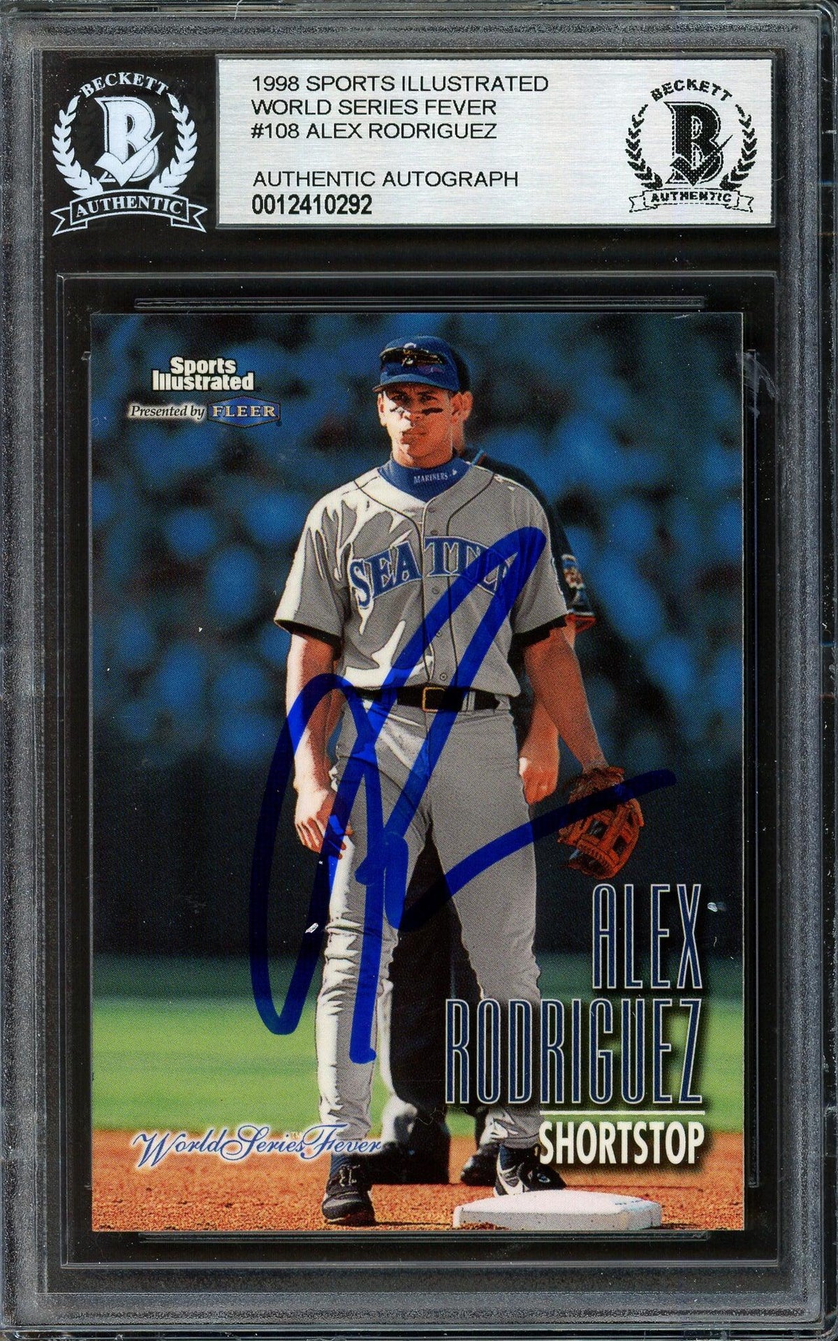 Alex Rodriguez Autographed 1998 Fleer Sports Illustrated Card #108 Seattle Mariners Beckett BAS #12410292
