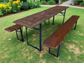 German Oktoberfest Beer Garden Table & Bench, Vintage Brown Outdoor Set A4